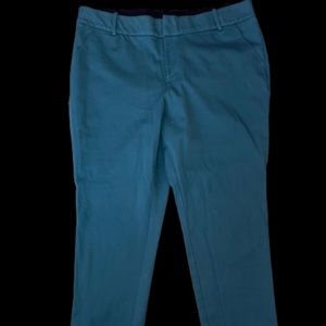 Ankle length teal dress pants